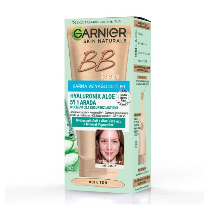 Garnier Skin Karma Yağlı Ciltler için Hyaluronik Aloe BB Krem Açık Ton 40 Ml - 2