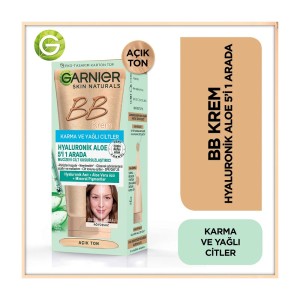 Garnier Skin Karma Yağlı Ciltler için Hyaluronik Aloe BB Krem Açık Ton 40 Ml - 3