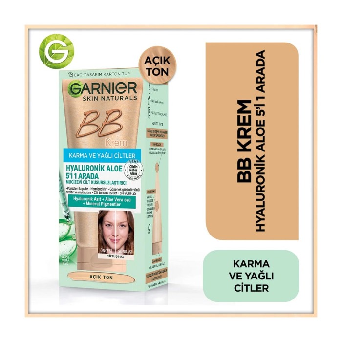 Garnier Skin Karma Yağlı Ciltler için Hyaluronik Aloe BB Krem Açık Ton 40 Ml - 3