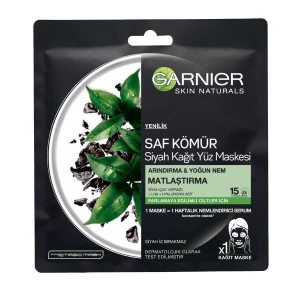 Garnier Skin Naturals Kömürlü Kağıt Yüz Maskesi Siyah Çay - Garnier Cilt