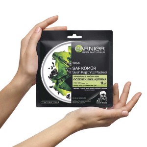 Garnier Skin Naturals Kömürlü Kağıt Yüz Maskesi Siyah Yosun - 2