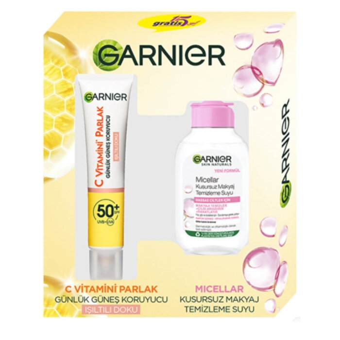 Garnier UV Fluid Güneş Yüz Kremi 40 Ml + Micellar Kusursuz Makyaj Temizleme Suyu 2'li Set - 1