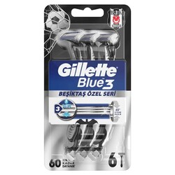 Gillette - Gillette Blue 3 Beşiktaş Kullan At Tıraş Bıçağı 6'lı