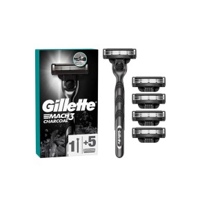 Gillette Mach3 Charcoal Tıraş Makinesi ve Yedek Tıraş Bıçağı 5'li - Gillette