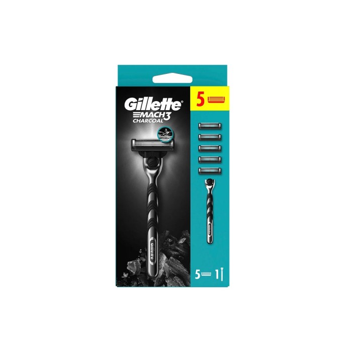 Gillette Mach3 Charcoal Tıraş Makinesi ve Yedek Tıraş Bıçağı 5'li - 2