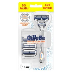 Gillette - Gillette Skinguard Tıraş Makinesi + 4'lü Yedek Tıraş Bıçağı