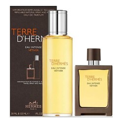 Hermes - Hermes Terre D'Hermes Eau Intense Vetiver Erkek Parfüm Edp 30 Ml + 125 Ml Refill Set