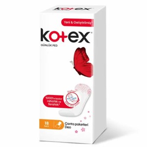 Kotex İnce Günlük Ped Deo Çanta Paketli 18'li - Kotex