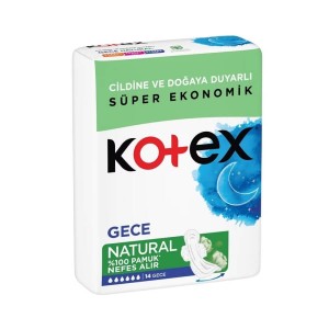 Kotex Natural Ultra Quadro Gece Hijyenik Ped 14'lü - Kotex