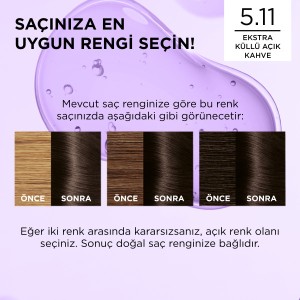 L'Oréal Paris Excellence Cool Creme 5.11 Ekstra Küllü Açık Kahve Saç Boyası - 7