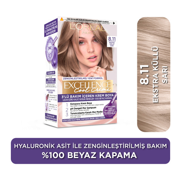 L'Oréal Paris Excellence Cool Creme 8.11 Ekstra Küllü Sarı Saç Boyası - 2
