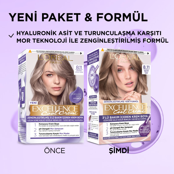 L'Oréal Paris Excellence Cool Creme 8.11 Ekstra Küllü Sarı Saç Boyası - 4