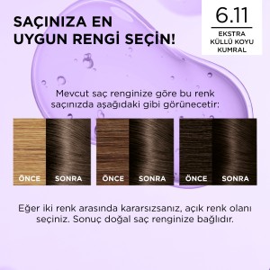 L'Oréal Paris Excellence Cool Creme 6.11 Ekstra Küllü Koyu Kumral Saç Boyası - 6