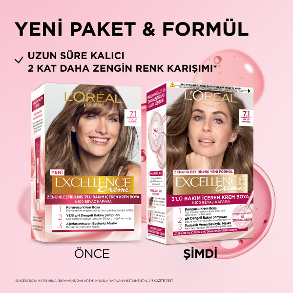 L'Oréal Paris Excellence Creme 7.1 Küllü Kumral Saç Boyası - 3