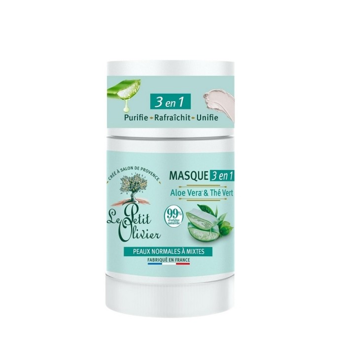 Le Petit Olivier Masque 3en 1 Aloe Vera & Thé Vert 50 Gr - 1