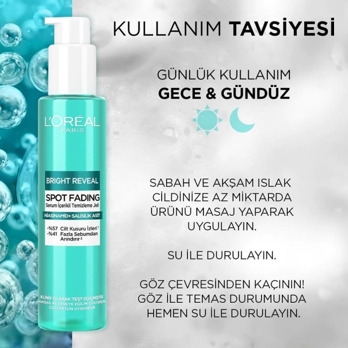 L'Oréal Paris Bright Reveal Cilt Kusuru İzi Karşıtı, Serum İçerikli Temizleme Jeli Niasinamid+Salisilik Asit 150 Ml - 6