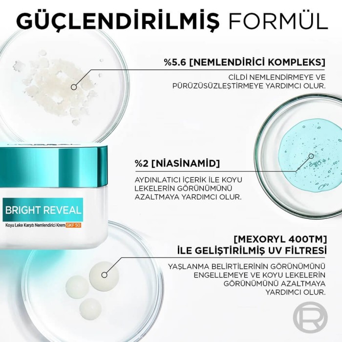 L'Oréal Paris Bright Reveal Koyu Leke Karşıtı, Cilt Tonu Eşitleyici Spf50 Nemlendirici Krem Niasinamid 50 Ml - 6