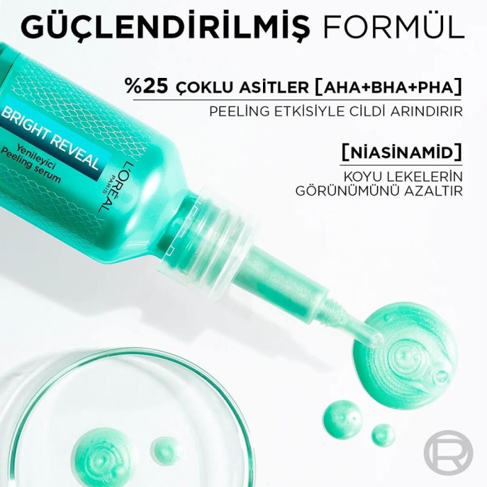 L'Oréal Paris Bright Reveal Koyu Lekelere Karşı Hızlı Etkili Yenileyici Peeling Serum 25% [AHA + BHA + PHA] 25 Ml - 4