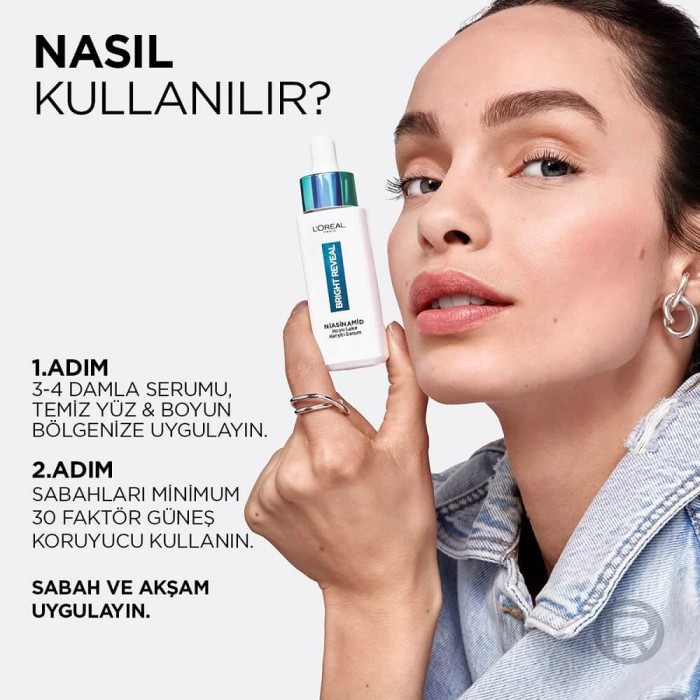 L'Oréal Paris Bright Reveal Sivilce, Güneş, Yaşlanma Lekelerinde Etkili Koyu Leke Karşıtı Serum 10% Niasinamid 30 Ml - 8