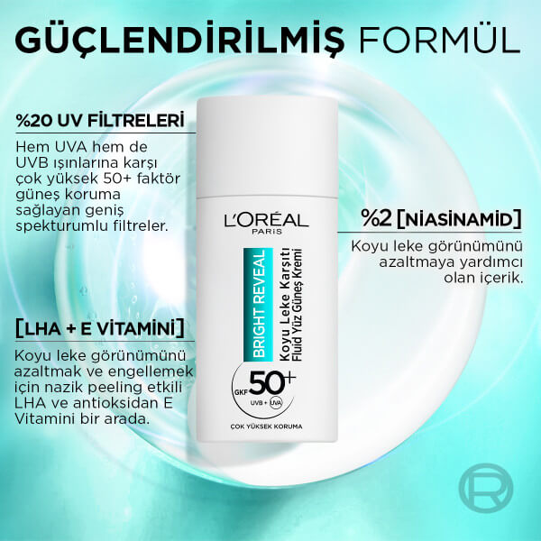 L'Oréal Paris Bright Reveal Spf 50+ Koyu Leke Karşıtı Fluid Günlük Yüz Güneş Kremi 50 Ml - 4