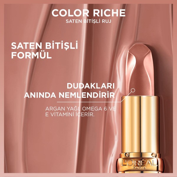 L'Oréal Paris Color Riche Saten Bitişli Ruj 540 Nude Unstoppable - 4