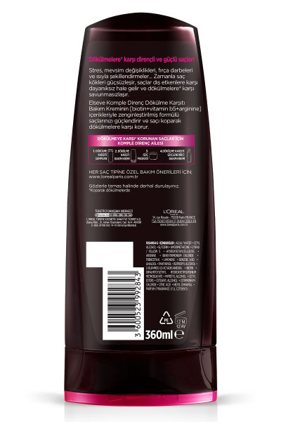 L'Oréal Paris Elseve Arginine Direnç x3 Dökülme Karşıtı Bakım Kremi 360 Ml - 2