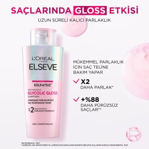 L'Oréal Paris Elseve Glycolic Gloss Mükemmel Parlaklık için Bakım Yapan Şampuan 200 Ml - 5
