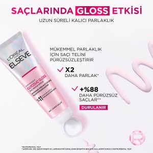 L'Oréal Paris Elseve Glycolic Gloss Mükemmel Parlaklık için Pürüzsüzleştirici Saç Kremi 150 Ml - 5