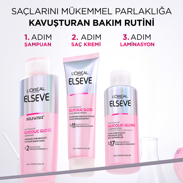 L'Oréal Paris Elseve Glycolic Gloss Mükemmel Parlaklık için Pürüzsüzleştirici Saç Kremi 150 Ml - 6