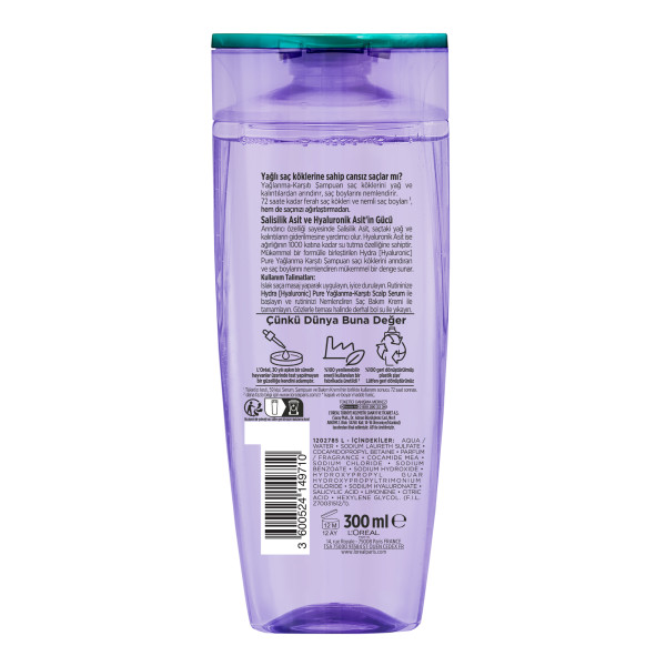 L'Oréal Paris Elseve Hydra Hyaluron Yağlanma Karşıtı Arındırıcı Şampuan 300 Ml - 2