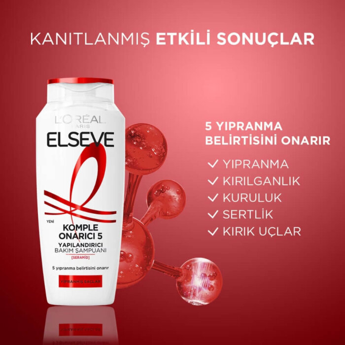 L'Oréal Paris Elseve Komple Onarıcı 5 Yapılandırıcı Bakım Şampuanı 300 Ml - 4