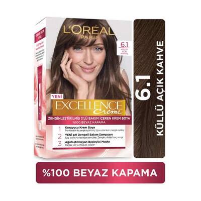 L'Oréal Paris Excellence Creme Saç Boyası 6.1 Küllü Açık Kahve - 1