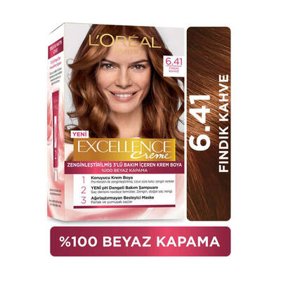 L'Oréal Paris Excellence Creme Saç Boyası 6.41 Fındık Kahve - 1