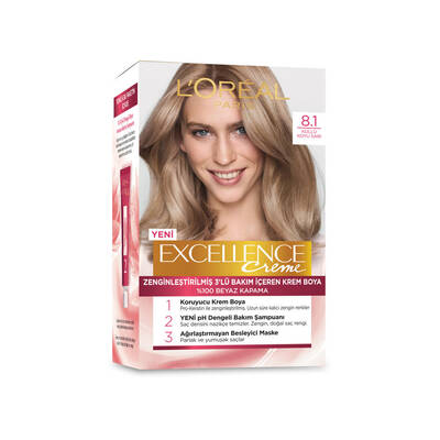 L'Oréal Paris Excellence Creme Saç Boyası 8.1 Küllü Koyu Sarı - 2