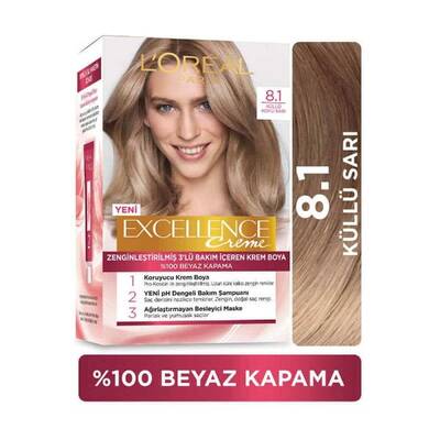 L'Oréal Paris Excellence Creme Saç Boyası 8.1 Küllü Koyu Sarı - 1