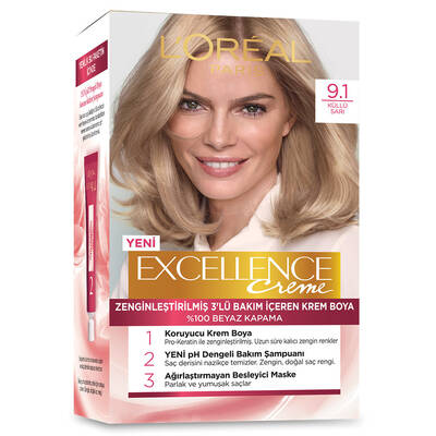 L'Oréal Paris Excellence Creme Saç Boyası 9.1 Küllü Sarı - 2