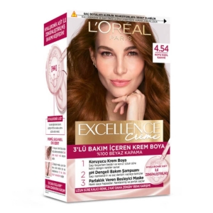 L'Oréal Paris Excellence Pure Blond Saç Boyası 4.54 Koyu Kızıl Kahve 
