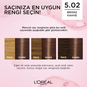 L'Oréal Paris Excellence Pure Blond Saç Boyası 5.02 Bronz Kahve - 6