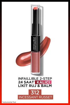 L'Oréal Paris Infaillable Lipstick 2 Steps 312 Incessant Russet - 3