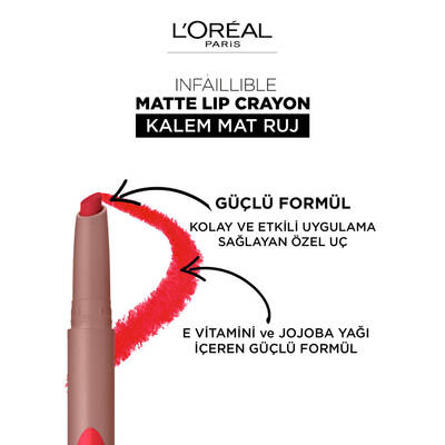 L'Oréal Paris Infaillible Matte Lip Crayon Ruj 110 Caramel Rebel - 5