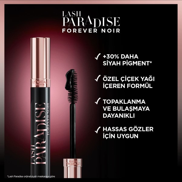 L'Oréal Paris Lash Paradise Forever Noir Maskara - 4