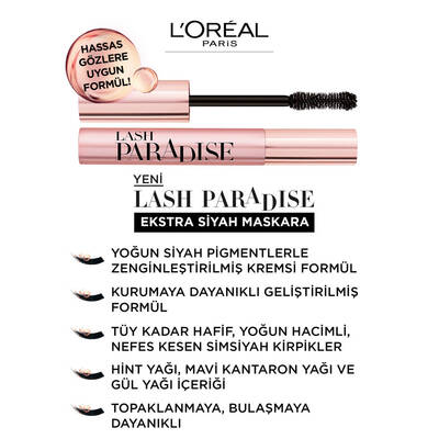 L'Oréal Paris Lash Paradise Intense Mascara Black - 6
