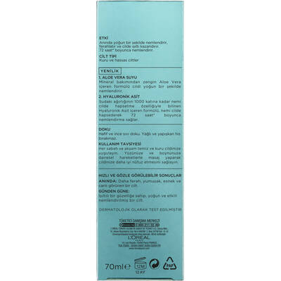 L'Oréal Paris Nem Terapisi Aloe Vera Suyu Kuru ve Hassas Ciltler 70 Ml - 5