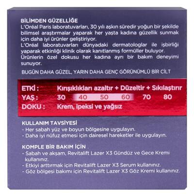 L'Oréal Paris Revitalift Lazer x3 Yaşlanma Karşıtı Bakım Kremi 50 Ml - 5