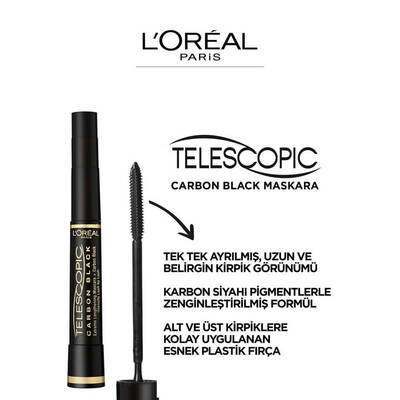 L'Oréal Paris Telescopic Carbon Mascara Black - 4