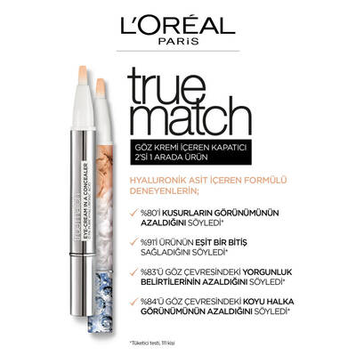 L'Oréal Paris True Match Göz Kremi İçeren Kapatıcı 5,5D - 5