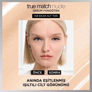 L'Oréal Paris True Match Nude Fondöten Serum 1-2 Rosy Light - 4