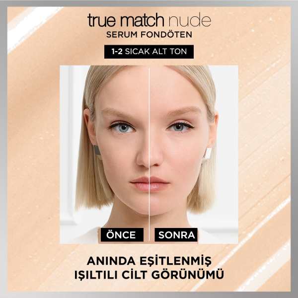 L'Oréal Paris True Match Nude Fondöten Serum 1-2 Rosy Light - 4