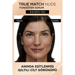 L'Oréal Paris True Match Nude Fondöten Serum 3-4 Light Medium - 4
