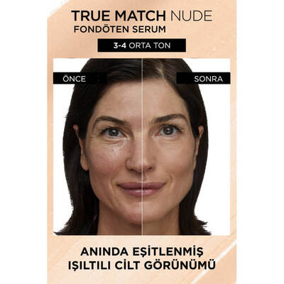 L'Oréal Paris True Match Nude Fondöten Serum 3-4 Light Medium - 4